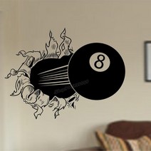 당구공 4구 미니 3구 그립톡 pba 8 ball bursting ripping thru wall decal vinyl sticker billiards sports 86, 청록 21, 75x57cm