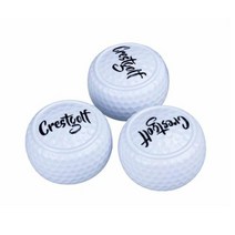 CRESTGOLF 퍼터 연습 골프공 설린 플랫 골프공 비거리 향상 실내 탄력 골프공 3개, 화이트, 4.2×3cm 3개