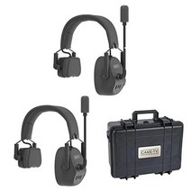 Came-TV Kuminik8 무선 인터콤 헤드셋 노이즈 캔슬링 풀 듀플렉스 5인용 450m1500피트 팀 커뮤니케이션 하드 케이스 싱글 이어 헤드셋 보트 타기 교회 TV 영화 제, 2-Pack