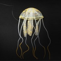 수족관 꾸미기 인조 리얼 해파리 장식 LED 어항 구피, 상품선택, 옐로우