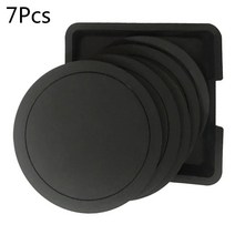 7 개 PCS 테이블 매트 음료 코스터 테이블 플레이스 매트 크리에이티브 커피 머그컵 컵 해안, 검은색