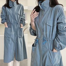8117 (국내산)롱사파리 바람막이 야상점퍼 여성봄가을
