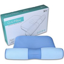 매쉬원 친환경 매쉬 O2U 오튜유 고기능성 필로우 베개 블루 3D매쉬베개 정품인증라벨 SGS인증 목주름방지 쿠션 편안한 숙면 꿀잠 수면중호흡원할 물세탁OK 위생 시원한 쿨 기능성, O2U 오튜유 기능성 필로우 베개 블루