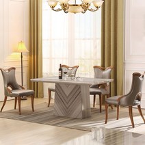 블랑드 대리석 4인용 식탁세트 고급 그레이, 단품