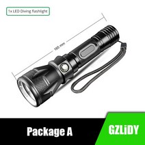 김병만 해루질 수중랜턴 대륙의실수 강력한 t6l2 led 다이빙 손전등 전문 수중 토치 ipx8 방수 등급 램프 슈퍼 브라이트 18650 다이브 랜턴 429, 패키지 A, 협력사, T6-낮은 밝기