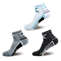 엑스피디 남성용 논슬립 스포츠 양말 3켤레, 혼합 색상