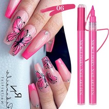 매니큐어 1Pc Black White Nail Polish Pen Color Painting Gel Graffiti Wave Drawing French Stripe Line Bru, 06 NDP06, [06] NDP06, 06 NDP06