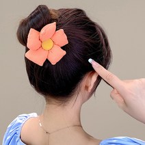 플라워 올림머리밴드 예쁜당고머리 헤어끈 똥머리밴드 당고머리헤어끈 업스타일, 퍼플