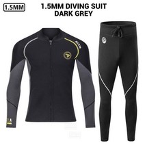 스쿠버 다이빙 슈트 1.5MM 남성용 잠수복 네오프렌 수중 낚시 카이트 서핑 서핑 서핑 스피어 낚시 자켓 바지 의류, 2XL 80-90KG, MT201 GY 잠수복 남성용