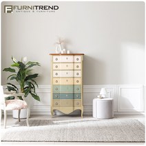 퍼니트랜드 엔틱가구 카아렌 7단 빈티지 서랍장 콘솔, 단품