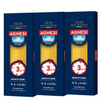 이탈리아 듀럼 밀 아녜지 퀵쿡 스파게티 250g X 3입, 단품