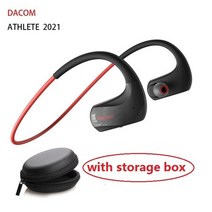블루투스이어폰 넥밴드오리지널 Dacom Athlete 블루투스 헤드셋 터치 컨트롤 무선 헤드폰 IPX7 방수 스포츠, 01 new red gift box