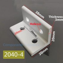 앵글브라켓 4홀 90 도 브래킷 패스너 2020 2550 3030 4545 4590 앵글 커넥터 알루미늄 프로파일 액세서리, 03 2040-고정밀-6PCS