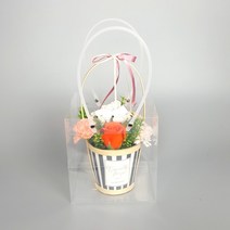 선물포장 투명 화분 쇼핑백-꽃 사각 비닐