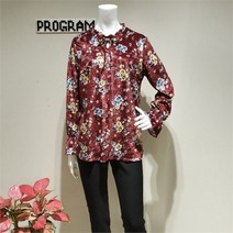 프로그램 NC05 꽃무늬벨벳 스웨이드블라우스 P184B038