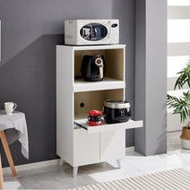 600 원목 전자렌지다이 밥솥선반 오븐렌지대 주방수납장, 고무나무