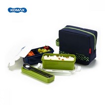 알뜰족 직장인점심 도시락 파우치세트 가정용 행사용 싱글족 사무실반찬통, 네이비(품)(절)