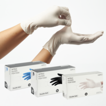 더블세이프 니트릴장갑 식품용 화이트 블랙 블루 의료용 니트릴글러브 100매, 식품용 블랙 M