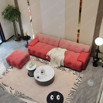 3인 4인 쇼파 소파베드 아쿠아텍스 렌탈 룸 거실 휴게실 사장실, 3D그라데이션패브릭꽃달밤