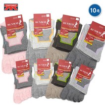 옥스포드 여성용 스포츠 면 발가락양말 10족 중목 무좀 발냄새 기능성 통풍 삭스 TK1215