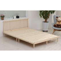 안전한 저상평상형 원목 퀸침대(2컬러) 신혼부부 호텔식 틀 심플한 편안한, 네추럴