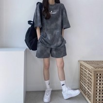 일월전빵 물나염 오버핏 반팔 반바지 트레이닝세트 B-C017