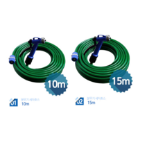 세차 호스 10m 15m 2종 농업 농사 농작물 재배 물주기 비닐하수스 작업 정원 원예용 3단 분무기 조절, _단일상품_