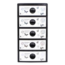 지오리빙 베이비스 5단 플라스틱 서랍장, 블랙