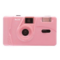 필름 카메라 즉석 토이 카메라 kodak 카메라에 적합 35mm 레트로 수동 플래시 기능 반복성이 있는 일회용 필름 기계, 분홍색