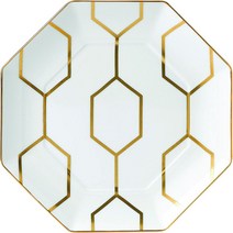 웨지우드 화이트플레이트 접시 GIO 골드엑센트 팔각