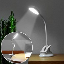 터치식 간편한 집게형 클립 LED 3단 조절 스탠드, 네이비