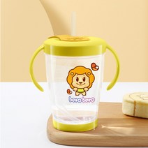 베로베로 트라이탄 안심 모둘형 빨대컵/국산/어린이집 물병/유치원/어깨끈포함, 노랑 M.2 (흘림방지형) 사자