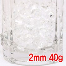 와이지알씨 크리스탈볼 40g 하이드로 소일 워터젤 고흡수성수지 수정토 대체토양 수경재배 방향제 개구리알모양, 크리스탈볼 2mm 40g 투명