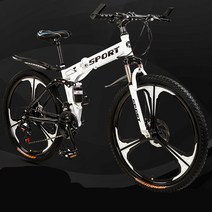 urkoteer 접이식 산악자전거 남녀공용 MTB 자전거, 24인치 21속, 접이식-삼도륜 블랙 사은품 증정