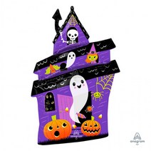 K-mateRON 할로윈은 박풍선 슈퍼쉐잎 헌티드 하우스 파티 용품 윈데이 장식 소품 은박, 할로윈은박풍선(슈퍼쉐잎_할로윈헌티드하우스)