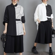 도니와 여성 반반셔츠 나염셔츠 오버핏 세련된셔츠 예쁜셔츠 데일리룩 봄셔츠 박시남방 직장인셔츠 결혼식 하객패션 빈티지셔츠 허리끈 예쁜블라우스 빅사이즈셔츠 빅사이즈블라우스 오피스룩