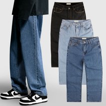 남자 와이드 청바지 워싱 데님 팬츠 연청 중청 진청 흑청 바지 와이드팬츠 남성 통청바지