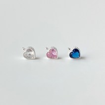 [DP3-060] 실버 펜던트 큐빅하트 은 참 목걸이만들기 DIY 재료 silver 925, 블루