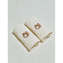 hadoo 하두 곰희 자수 누빔 아기띠침받이, 아이보리테두리