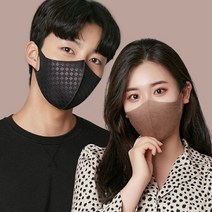 메이크힐 더마스크 Q+큐플러스 빨아쓰는 구리 항균 국산 마스크 연애인 마스크, 블랙앤블랙M(여성권장)