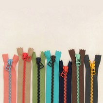 소잉데일리 소품 지퍼 모음_ 20cm~100cm 가죽 컬러믹스 등 60여종, 베이지&핑크, 6. 5호 투컬러 믹스지퍼_30cm