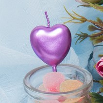 로맨틱 받침 하트 사랑 생일초 파티초 특이한 케이크초 브라이덜샤워, 퍼플