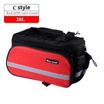 자전거가방 자전거캐링백 자전거안장가방 방수 자전거 안장 가방 반사 대용량 테일 후면 트렁크 도로 산악 수하물 캐리어, Style C Red