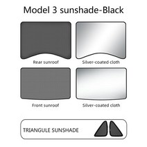 테슬라 모델 3 차양 모드 Y 지붕 그늘 3 Y 태양 보호 선 루프 윈드 실드 스카이 라이트, [05] Model 3 black set