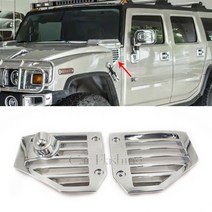 사이드 벤트 커버 액세서리 크롬 후드 흡기 베젤 몰딩 트림 자동차 부품 전면 험머 hummer h2 sut suv 2003-2009
