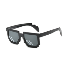 견고한 Thug Life 모자이크 안경 선글라스 동창회 파티 용품 남성 여성 8 비트 코딩 픽셀 트렌디 쿨 퍼니, 01 L-Double row