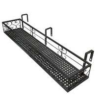 모칸도 베란다 화분걸이 난간 화분걸이대 (일반 직각형 100x20cm) 난간용 고리 3개, 01.화분걸이대(직각형)100x20_블랙