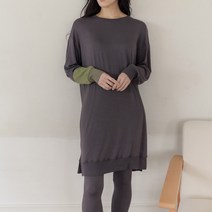 레이디플러스 1217-시티오 티 빅사이즈 유니크 롱나염티 소매배색
