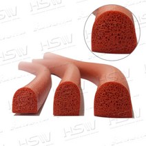 HSW 실리콘 발포반달패킹 스폰지반달패킹 전체규격, 발포반달패킹(폭5mm*높이5mm)적벽돌색 10M