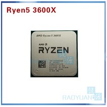 AMD-라이젠 5 3600X CPU 프로세서 3.8 GHz 6 코어 12 스레드 7NM 95W L3 = 32M 100-000000022 소켓 AM4, 한개옵션0